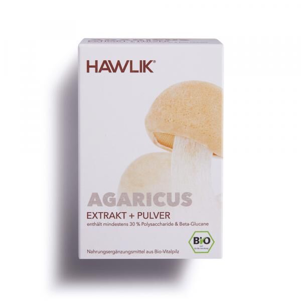 Original Hawlik Agaricus Bio Extrakt + Pulver, 120 Kapseln