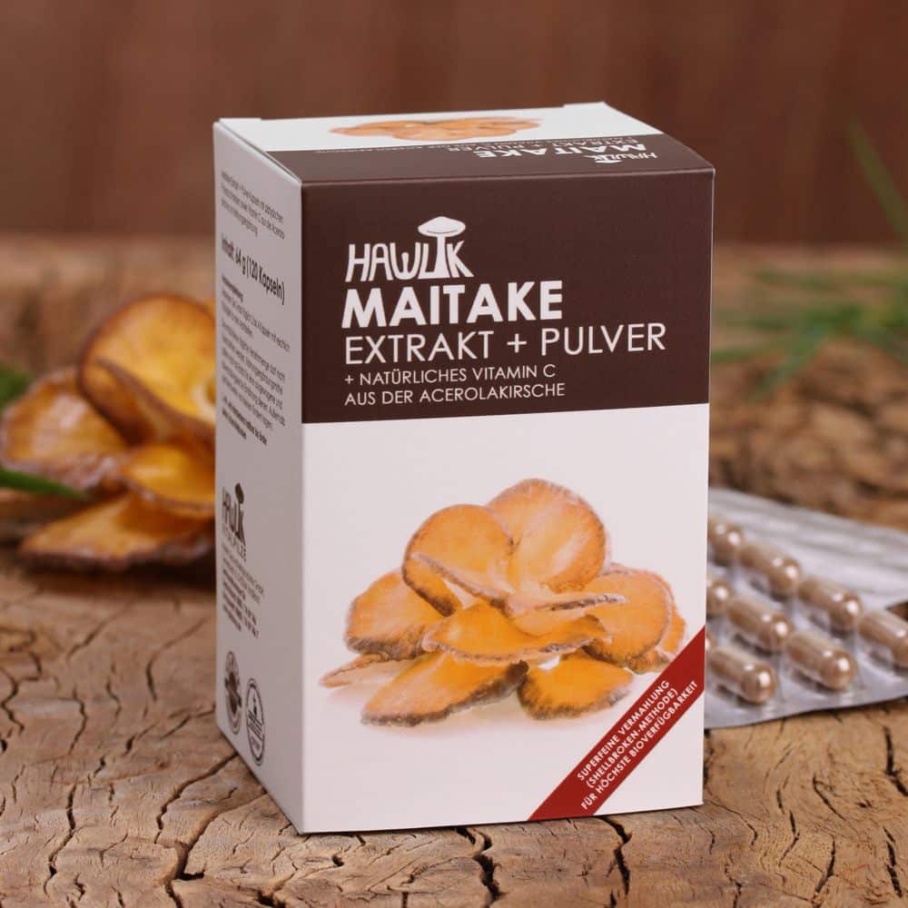 maitake vitalpilze extrakt plus pulverkapseln 120 stück
